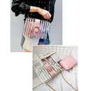 Striped Clear Transparent Pvc Women Messenger Crossbody Bag Chains Jelly Su X3J7