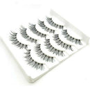 5Pair Thick Cross Natural Eye Lashes Extension Makeup False Eyelashes Clear Band