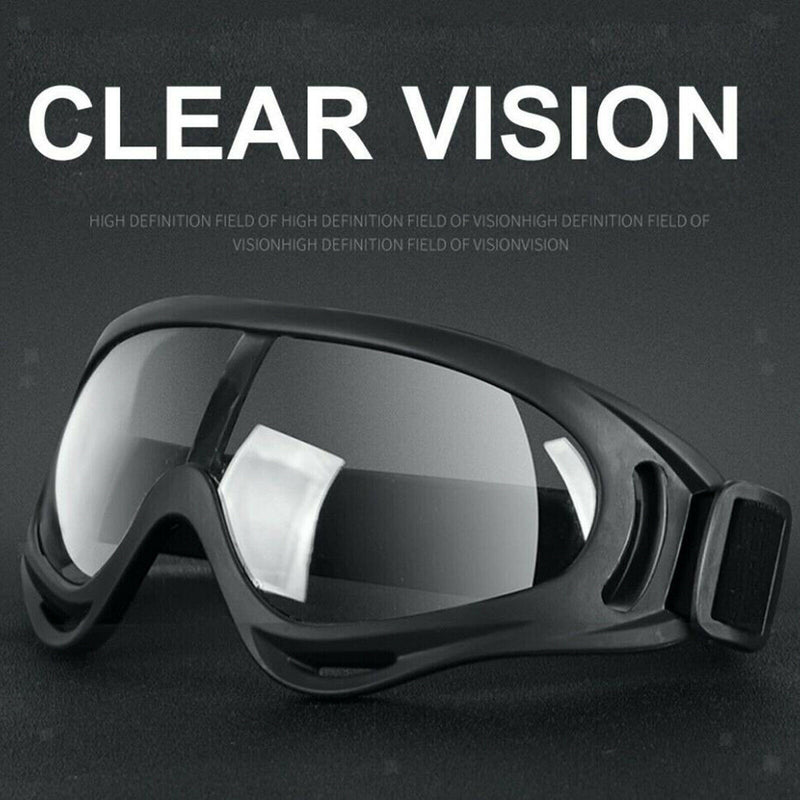 Sports Windproof Clear Lens Safety Glasses Goggles Anti Fog Eye Protection