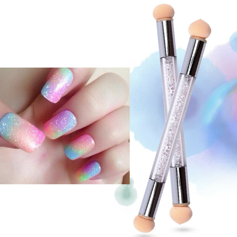 Nail Art Glitter Powder Sponge Brush Rhinestone Gradient Painting Pen Manic A7N9