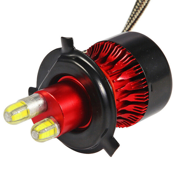 2x 8-sides H4 9003 HB2 CSP LED Headlight Conversion Kit 200W 30000LM Hi/Lo Bu Gw