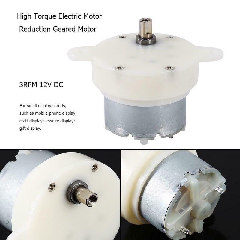 3RPM Rotate Speed 12V DC High Torque Electric Motor Reduction Geared Motor Tool