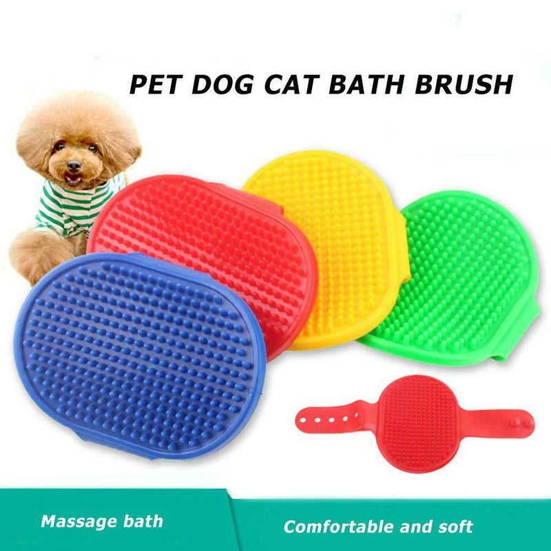 Dog Cat Bath Brush Rubber Glove Hair Fur Grooming Massage Pets Supplies A