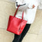 Women Shoulder Bag PU Leather Handle Bags Girls Tassel Tote Handbags(Red)