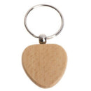 50Pcs DIY Blank Wooden Key Chain Rectangle Heart Round Ellipse Carving Key