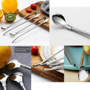 Reusable Spoon Drink Straws Value Pack 6Pcs with 2 Clean Brush - Metal Drin