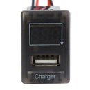 For MAZDA USB Car Charger with Blue LED Voltmeter 2.1A USB Charger Socket