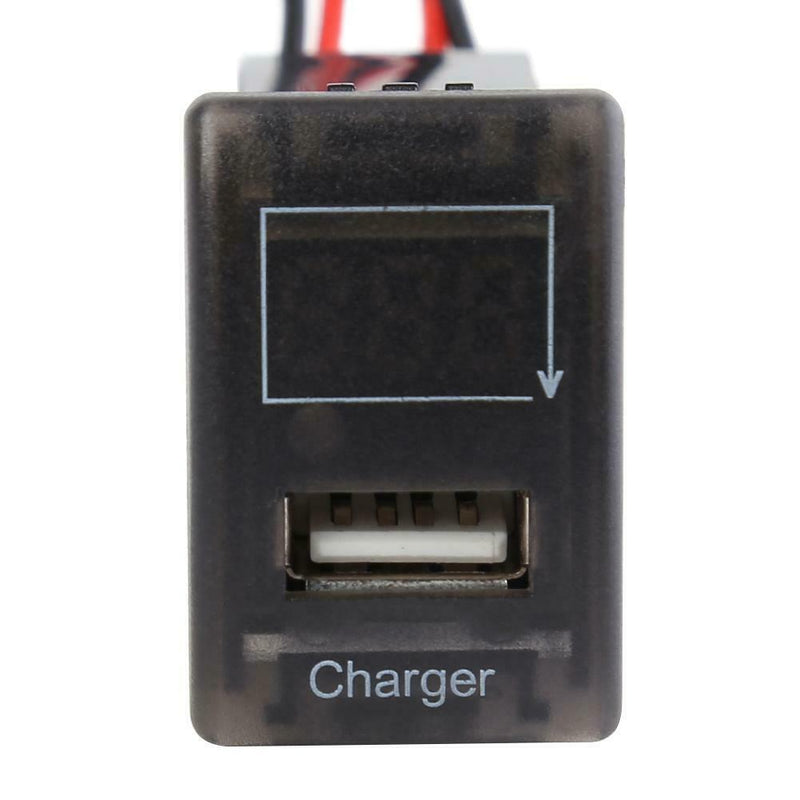 For MAZDA USB Car Charger with Blue LED Voltmeter 2.1A USB Charger Socket