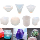 7Pcs Large Casting Molds Silicone Paperweight Molds Including Sphere/Pyrami D9M5