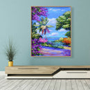 5D Full Round Drill Rhinestone DIY Purple Plants Mosaic Diamond Painting