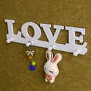 4Hooks White LOVE Coat Hat Clothes Robe Key Holder Rack Wall Hanger Home  FE FT