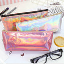 Iridescent Pencil Case Quality Pu School Supplies Stationery Gift Holograph
