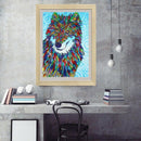 Special Shaped Diamond Painting Wolf Flower Diy 5D Partial Drill Cross Stit