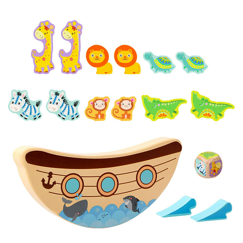 Children Early Education Pirate Ship Balance Block Wooden Toys Gifts