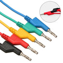 5X Silicone Banana Plug to Crocodile Alligator Clip Test Probe Lead Wire Sggl LJ