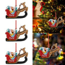 1pcs Elk sleigh pendant DIY Christmas Tree Ornaments Retro Decor O9P4 M3U0