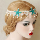 Women Headband Hair Jewelry Handmade Lace Artificial Starfish Hairbands pea T9R7