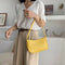 Pure Soft Leather Women Handbag Small Underarm Shoulder Totes Bag (Yellow) A#S