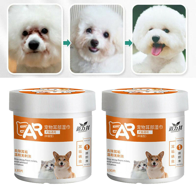 Dog Ear Wipes Pre-Moistened Puppy Pads for Cats Puppies Ear Cleaning 260pcs