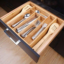 1X(Retractable Multi-Functional Bamboo Storage Box Cutlery Tray Bamboo Draw