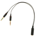 Computer Headphone Splitter, 3.5mm Female to 2 Double 3.5mm Male Headphones