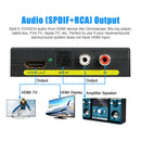 1080P HDMI to HDMI Optical + SPDIF + RCA L/R Extractor Converter Audio Splitt BX