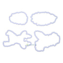 4Pcs Silicone Rubber Stamp + Cutting Dies Stencil Frame Scrapbook Christmas Card