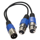 1x Heavy-Duty XLR (3-Pin) Male To 2 Female Microphone Audio Y Splitter Cable