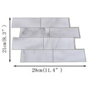 White Grey Marbles Mosaic Brick Peel and Stick Wall Tile Self-adhesive Sticke3C
