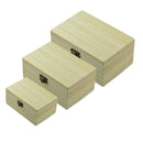 3x 125/150/175mm Plain Unfinished Wooden Storage Box for Jewelry Gift Gadget