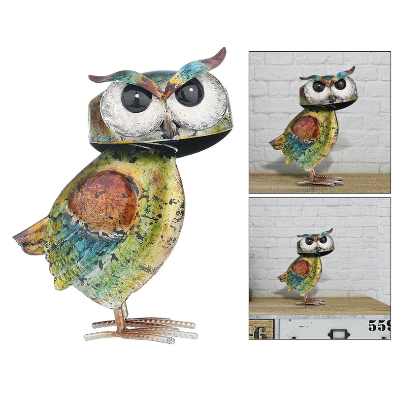 Iron Art Outdoor Patio Decorative Animal Garden Decor Lawn Decorative Owl Statue