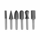 6pcs Carbide Cutter Rasp Rotary Burr Drill Bit Wood Carving Engraving Polishing