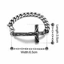 Men's Stainless Steel Jesus Crucifix Cross Curb Link Bracelet Chain 8 inch  S9O9