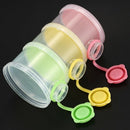 Metering box of powdered milk with 3 compartments for baby child