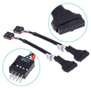 20/19 Pin USB3.0 Female to 9 Pin USB2.0 Male Motherboard Cable