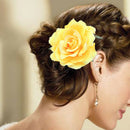 Women Rose Flower Hairpin Bridal Floral Hair Clip Brooch Wedding Beach Dec ZXH