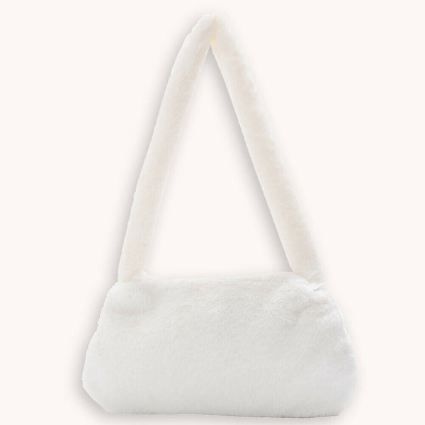 Animal Pattern Underarm Bag Women Mini Plush Shoulder Handbags Purse (1)