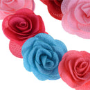 5pc Rose Flowers Hair Bands Rubber Hair Accessories For Girls Women 3C