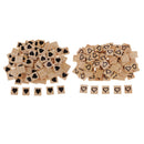 200x Heart Printed Wooden Blocks Puzzle Tile Plaque for Home Decoration 20mm