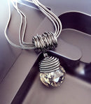 Chunky Women Jewelry Bib Choker Necklace Crystal Pendant Long Chain Statement