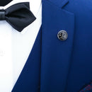 Round Black Badge Collar Pin Justice Scale Pattern Men Women Shirt Brooches
