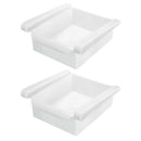 2pcs Slide Kitchen Fridge Freezer Space Saver Organizer Storage Rack(White)