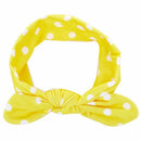 Hairband,Baby Ears Rabbit Polka Dot Elastic Bow Turban Knitted HeadBand (Ye B2C5