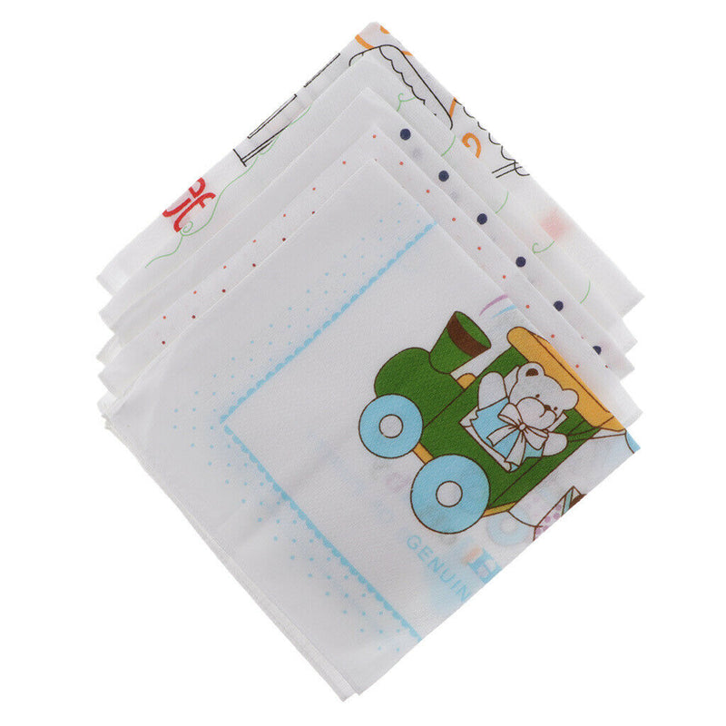 5pc Kids Cartoon Handkerchiefs Baby Hanky Comfy Soft Kerchiefs Party
