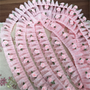 1M Pink Chiffon Ruffle Lace Trim 3 Layer Pleated Ribbon DIY Dress Sewing Decor ^