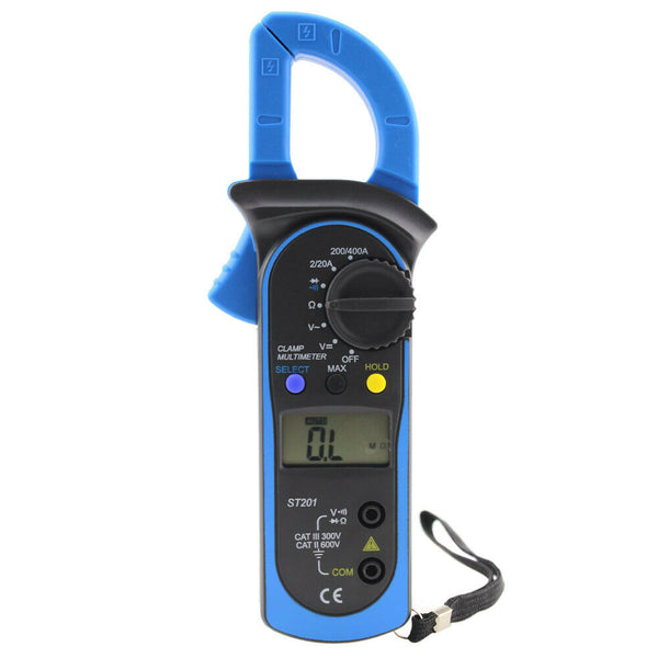 ST-201 Digital Auto Range Clamp Tester Meter Multimeter DMM AC DC Volt Ohm A#S