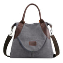Women Large Tote Shopping Bag Handbag Canvas Shoulder Messenger Bags (Grey) SN9F