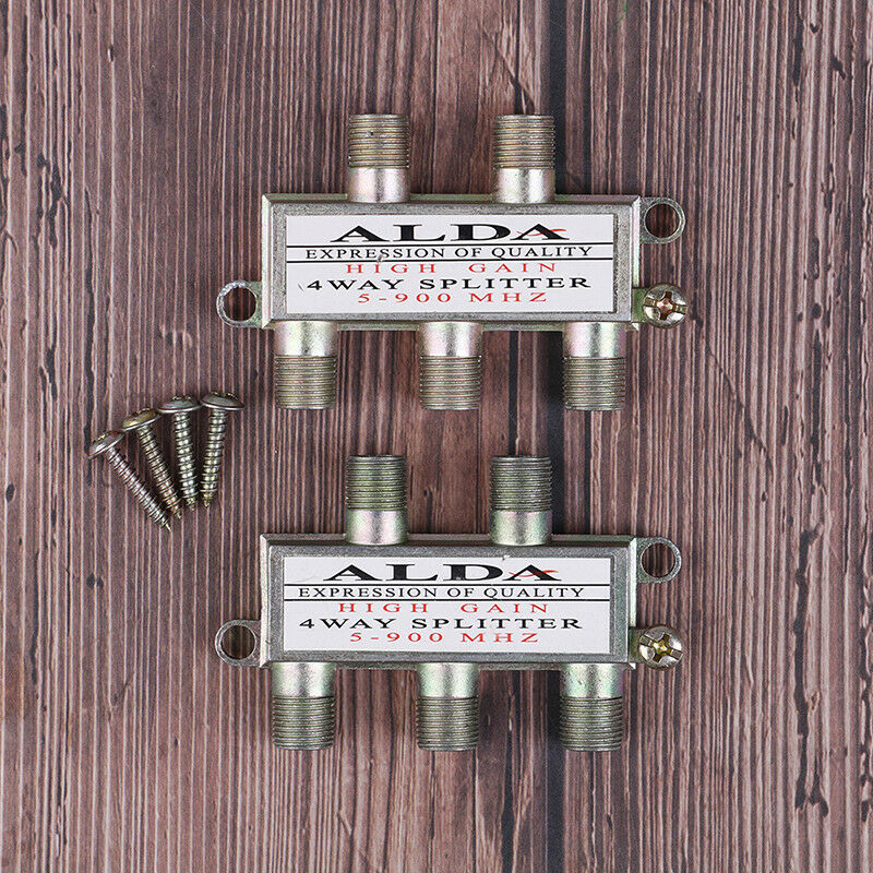 2 way coax splitter tv coaxial cable 1-in 2-out hdtv signal 5-900 MHz lot of 2 Z