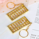 Golden Chinese Accounting Tool 8 Rows Abacus KeyChain Ring Keych ME FT