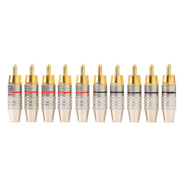 10pcs RCA Soldering Connector Audio Video Plug DIY RCA Speaker Adapter Plug #JT1